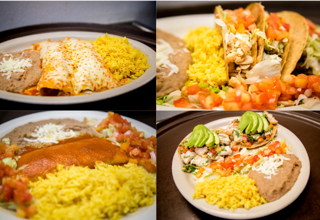Mexican Dinner Combo-2 Item. Specify (“Light, Medium, or Hot) Served with Rice and Refried Beans only at flaccos of naples