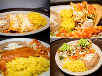 Mexican Dinner Combo-2 Item. Specify (“Light, Medium, or Hot) Served with Rice and Refried Beans only at flaccos of naples